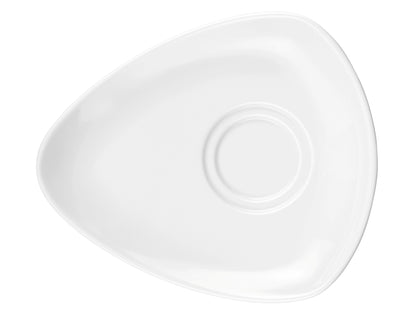 Weiße ovale Porzellanschale leer