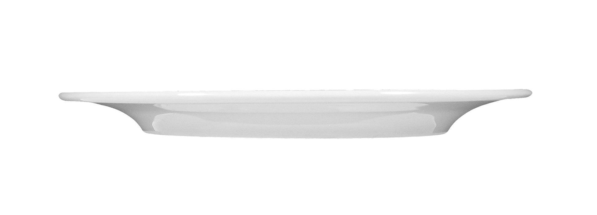 Leerer weißer Porzellanteller, Gastronomiebedarf