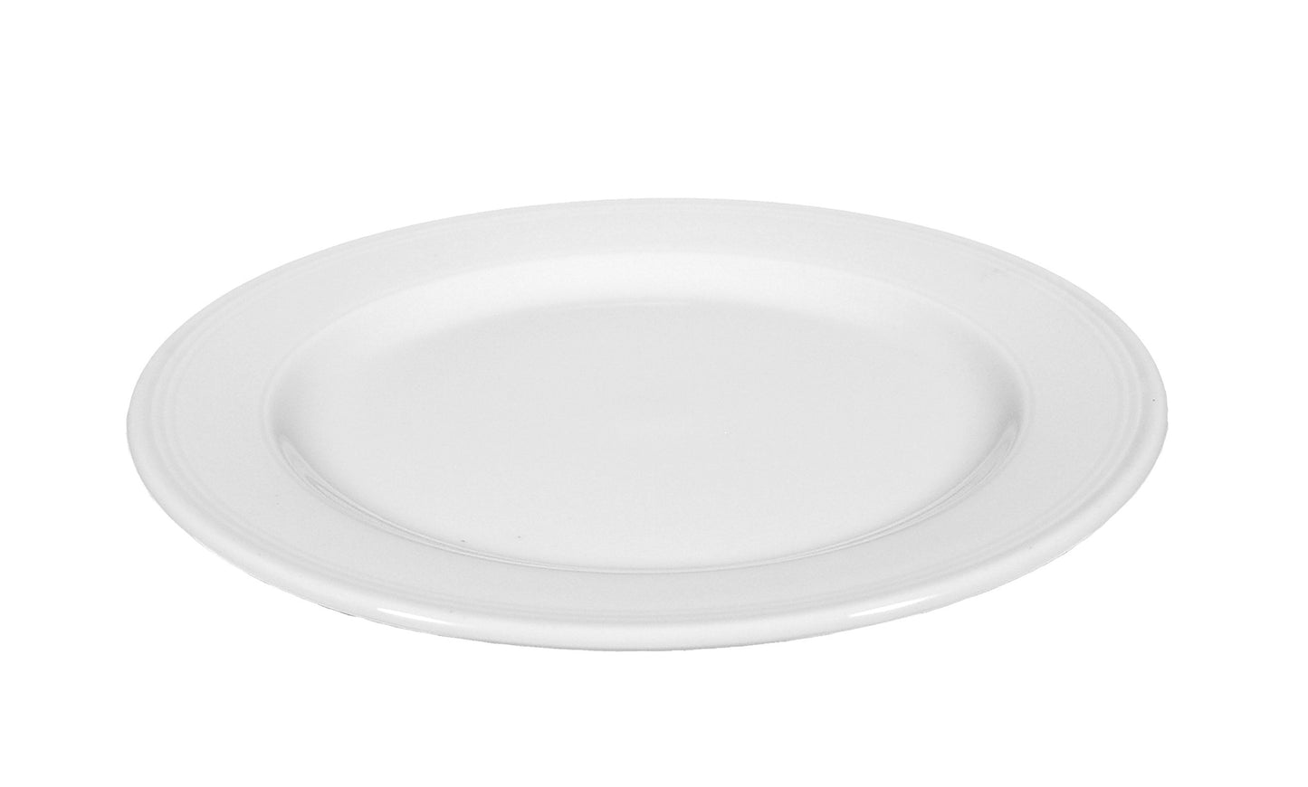 Leerer weißer Porzellanteller, Gastronomiebedarf