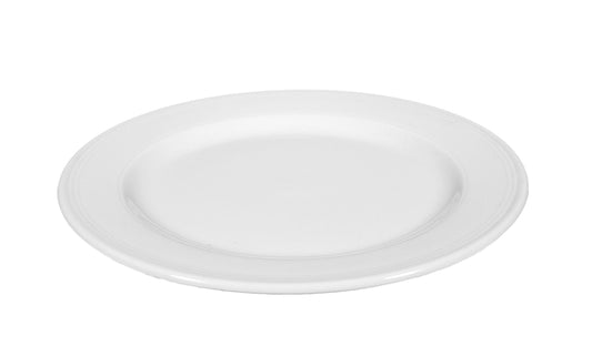 Leerer weißer Porzellanteller, Gastronomiebedarf