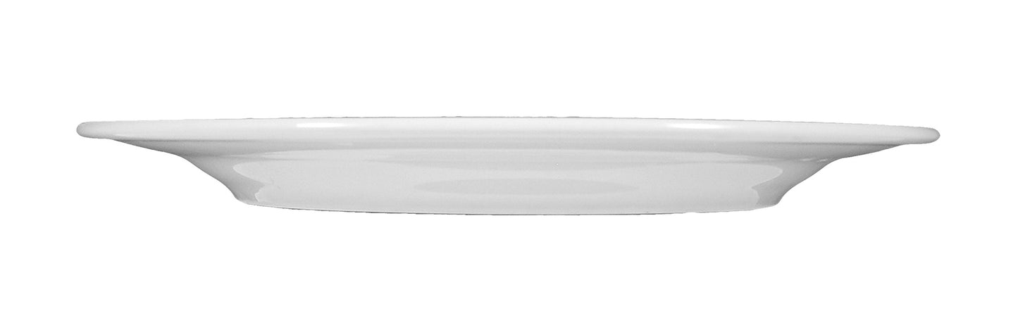 Leerer weißer Porzellanteller, Gastronomiebedarf