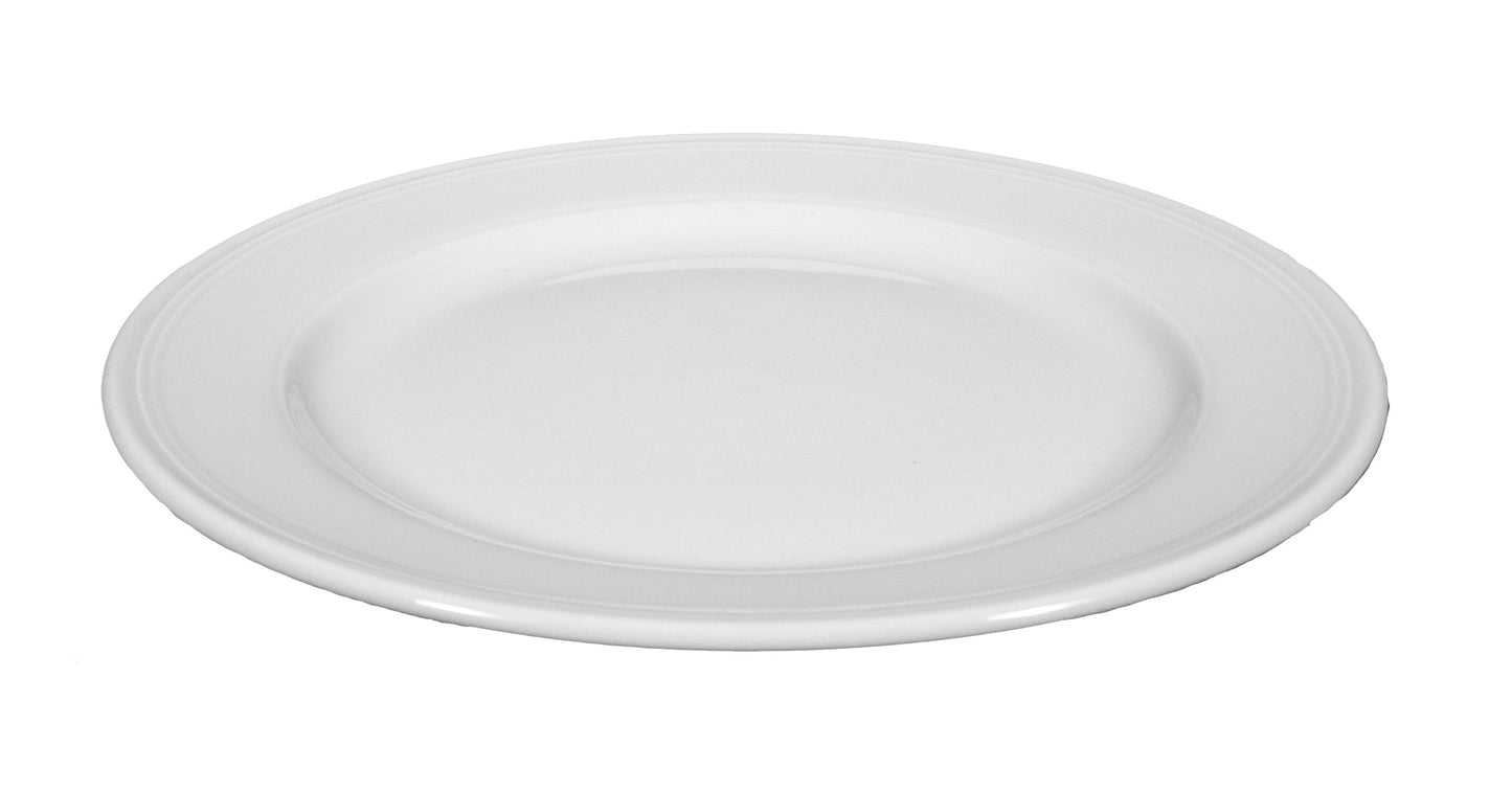 Leerer weißer Porzellanteller, Gastronomiebedarf