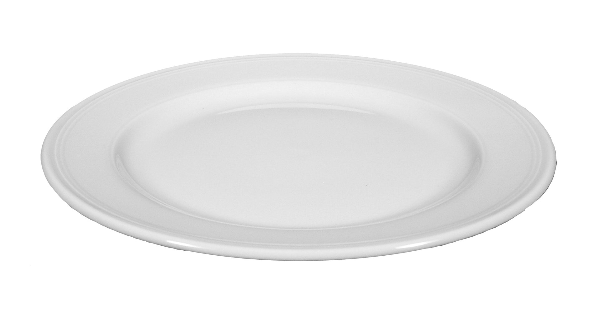 Leerer weißer Porzellanteller, Gastronomiebedarf