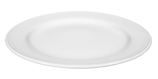 Leerer weißer Porzellanteller, Gastronomie.