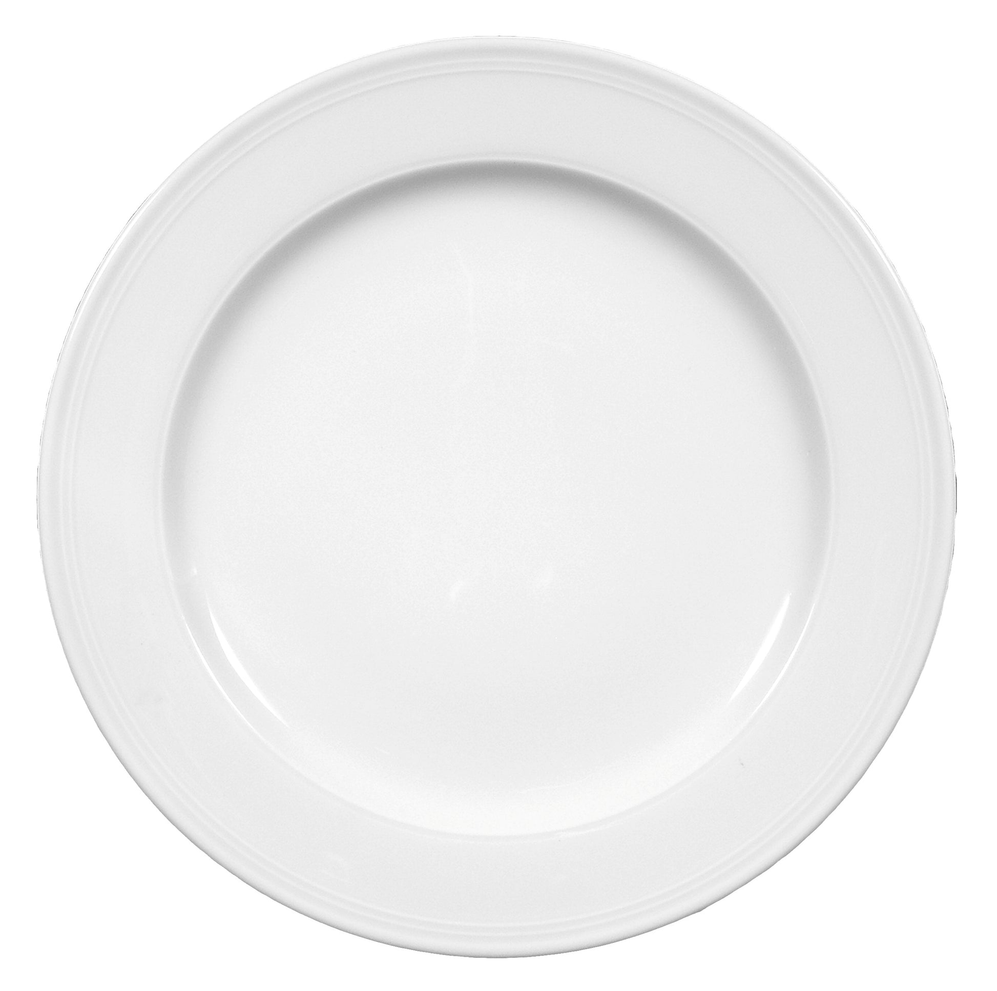 Leerer weißer Porzellanteller, Gastronomie.