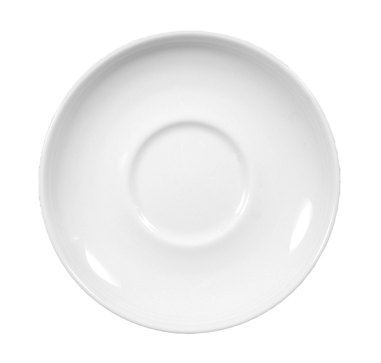 Weiße Untertasse, schlicht, Gastronomiebedarf