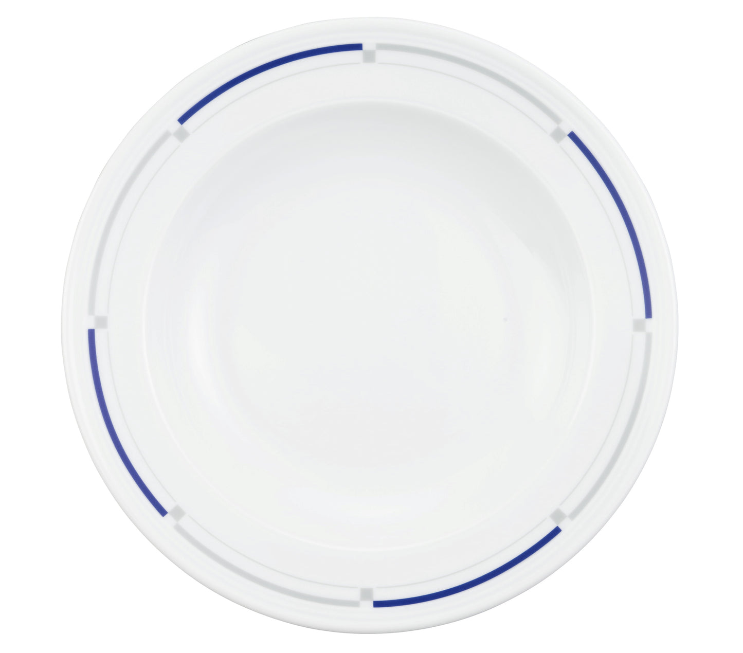 Weiße Suppenschale mit blauem Rand