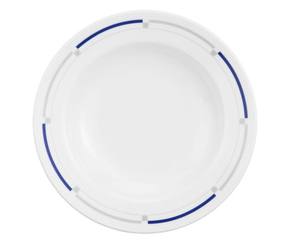 Weiße Suppenschale mit blauem Rand