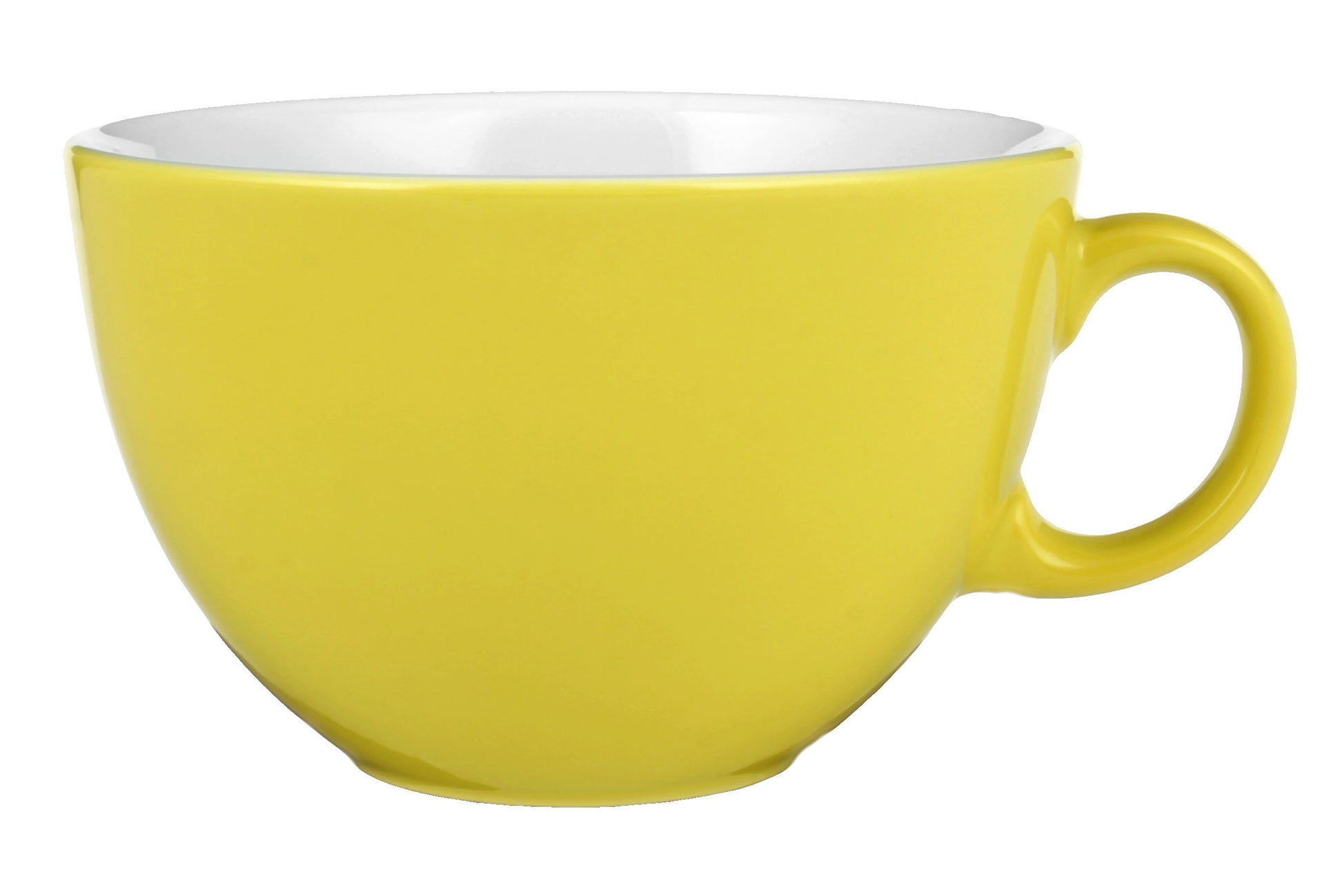 Gelbe Kaffeetasse aus Porzellan