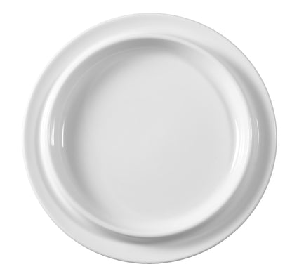 Weißer leerer Porzellanteller Gastronomie