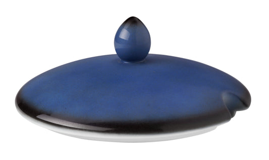 Blaue Keramikdose mit Deckel