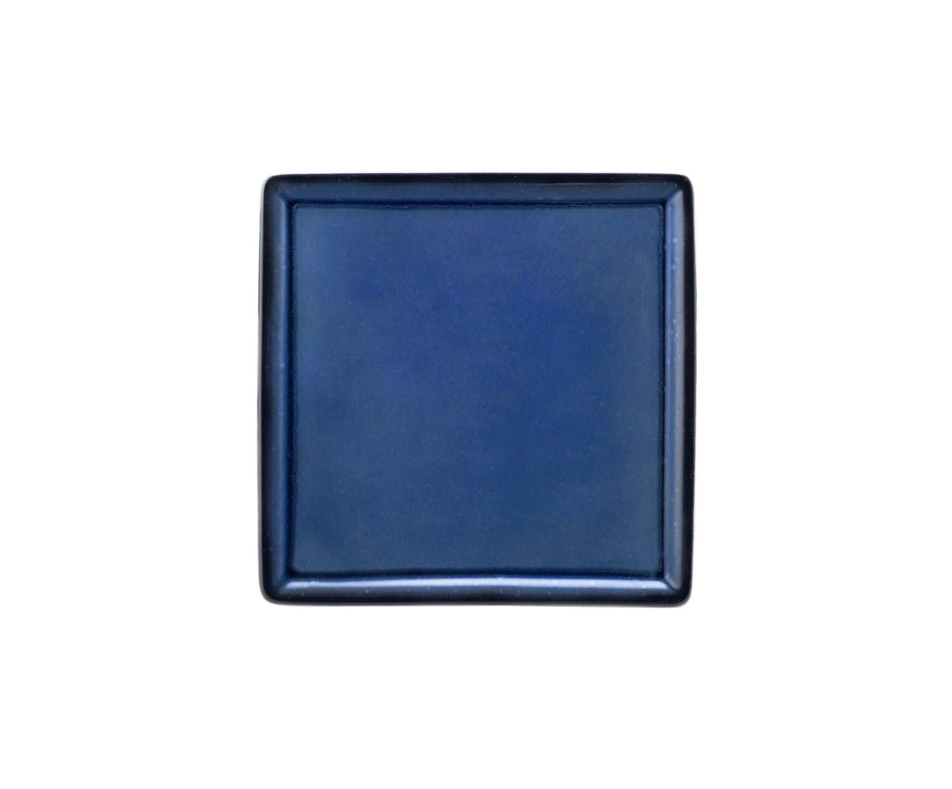Blauer Servierteller, quadratisch, elegant