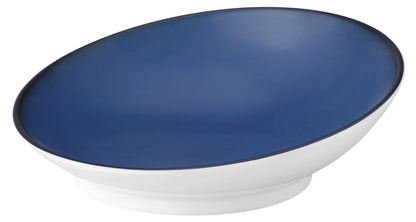 Blaue, ovale Servierschale