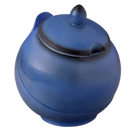 Blaue Teekanne aus Keramik
