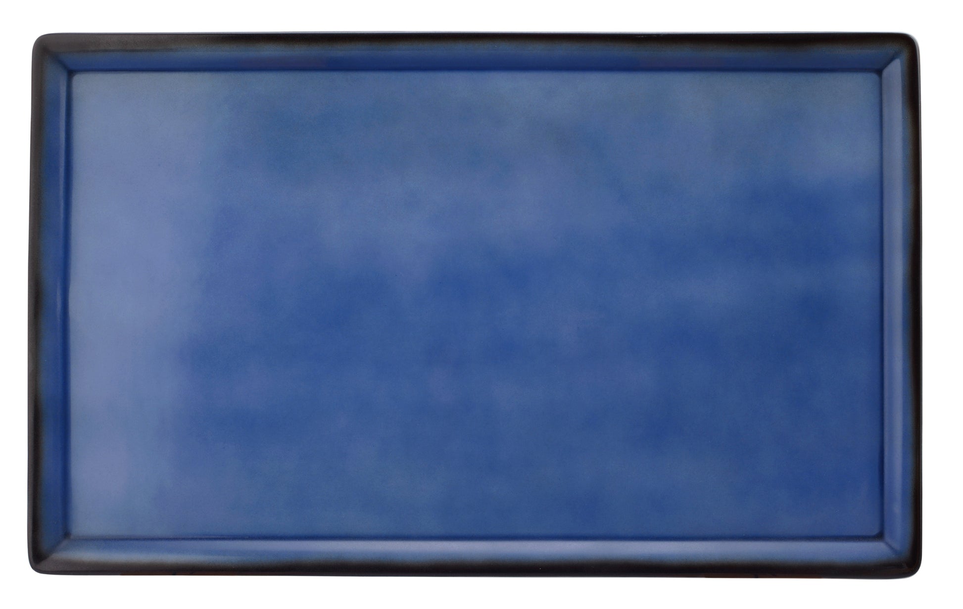 Leeres blauer Serviertablett