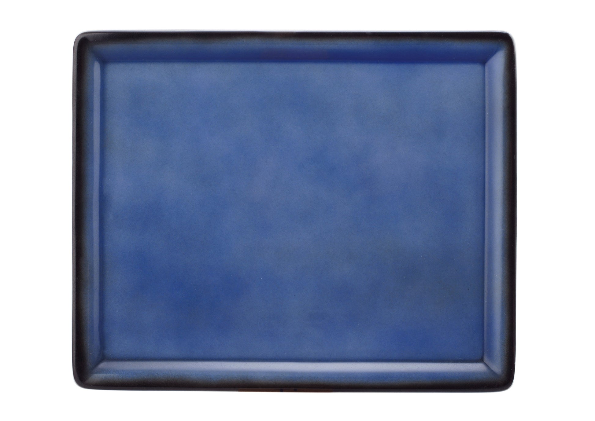Leeres blauer Servierteller
