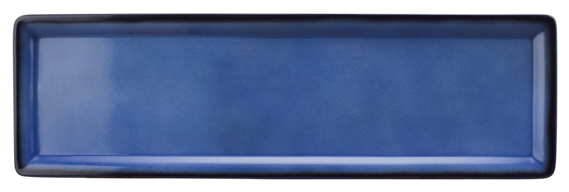 Leere blaue Servierplatte