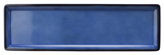 Leere blaue Servierplatte