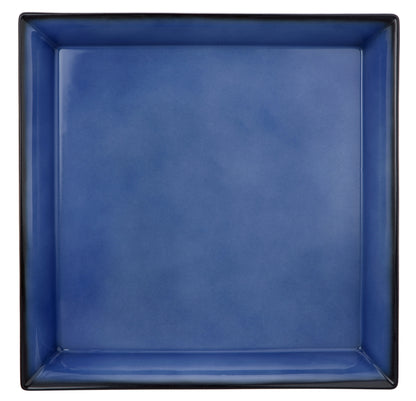 Blaue rechteckige Servierplatte