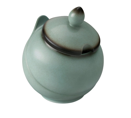 Teekanne aus Keramik, grün, modern