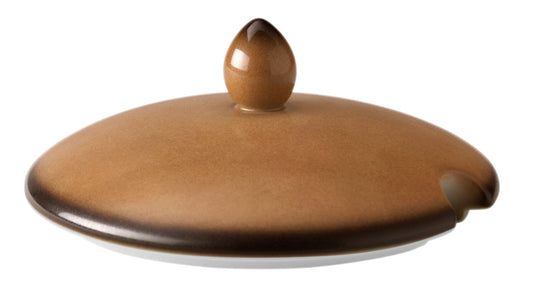 Kaffeekanne mit Deckel, braun, Keramik