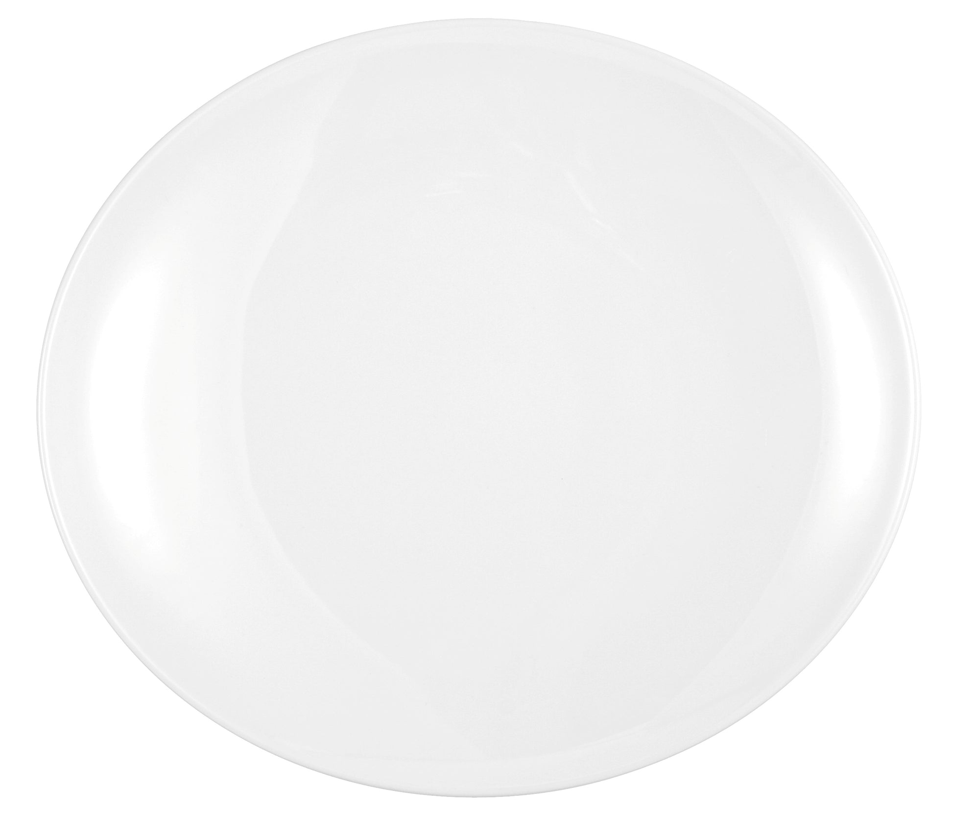Leerer weißer Gastronomie-Teller, frontal.