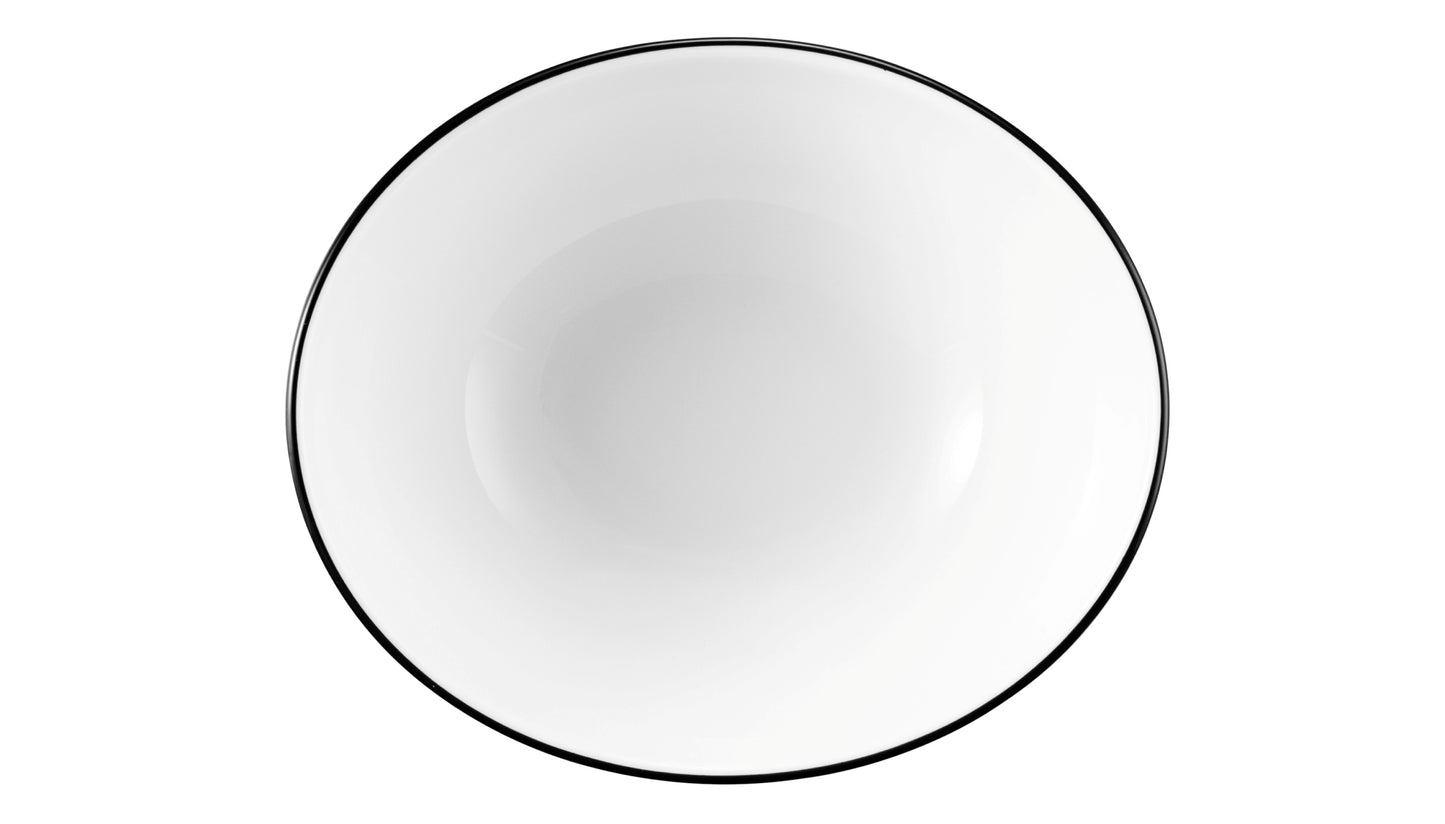 Weiße Schale mit schwarzem Rand