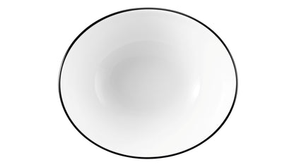 Weiße Schale mit schwarzem Rand