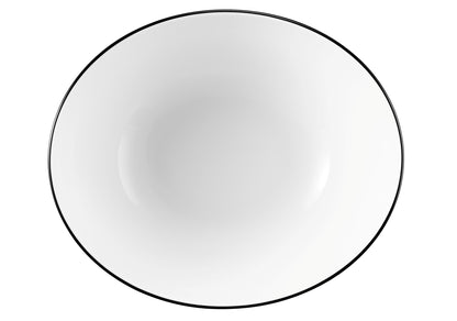 Weiße Porzellanschale mit schwarzem Rand