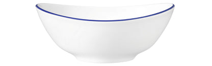 Weiße Schüssel mit blauer Linie