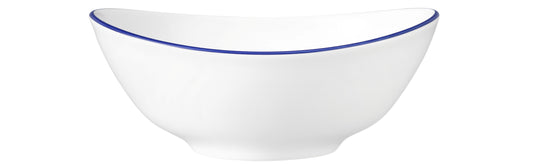 Weiße Schüssel mit blauer Linie