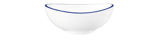 Weiße Schüssel mit blauer Linie
