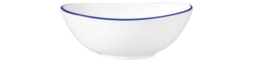 Weiße Schale mit blauer Rand