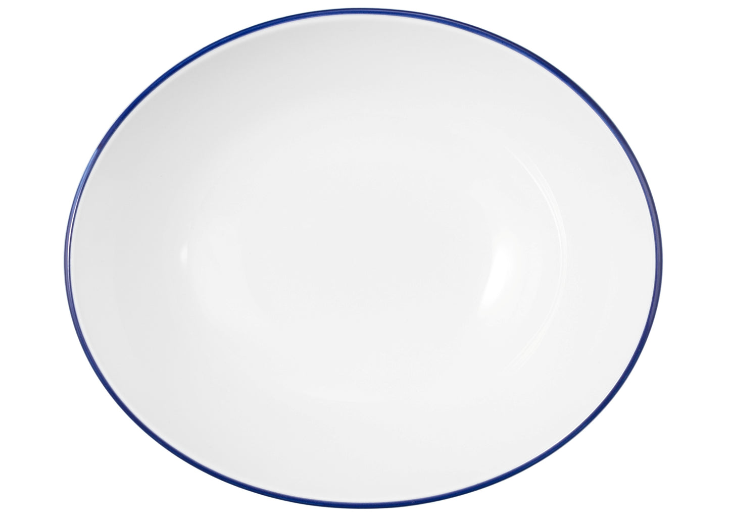 Weiße Schüssel mit blauem Rand