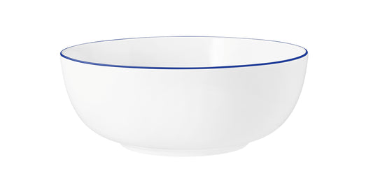 Weiße Schüssel mit blauer Linie