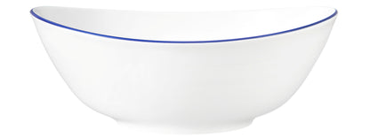 Weiße Schüssel mit blauer Linie