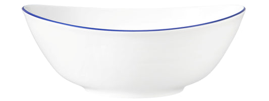 Weiße Schüssel mit blauer Linie