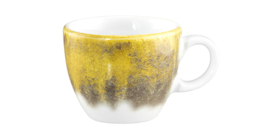 Gelbe Kaffeetasse mit Henkel