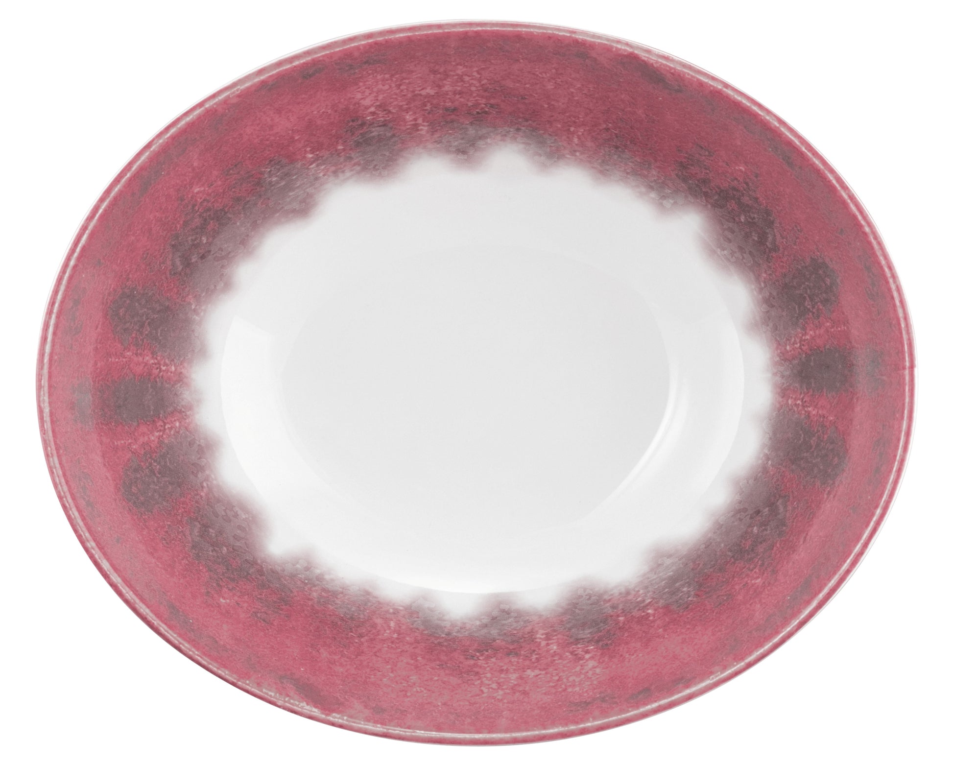 Weiße Schale mit rotem Rand