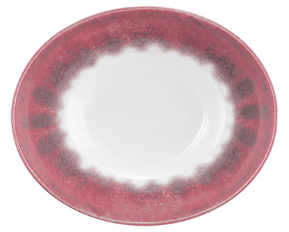 Weiße Schale mit rotem Rand