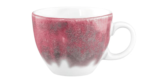 Bunte Kaffeetasse auf weißem Hintergrund
