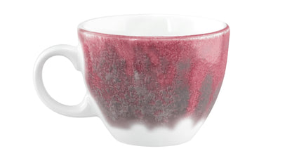 Bunte Kaffeetasse auf weißem Hintergrund