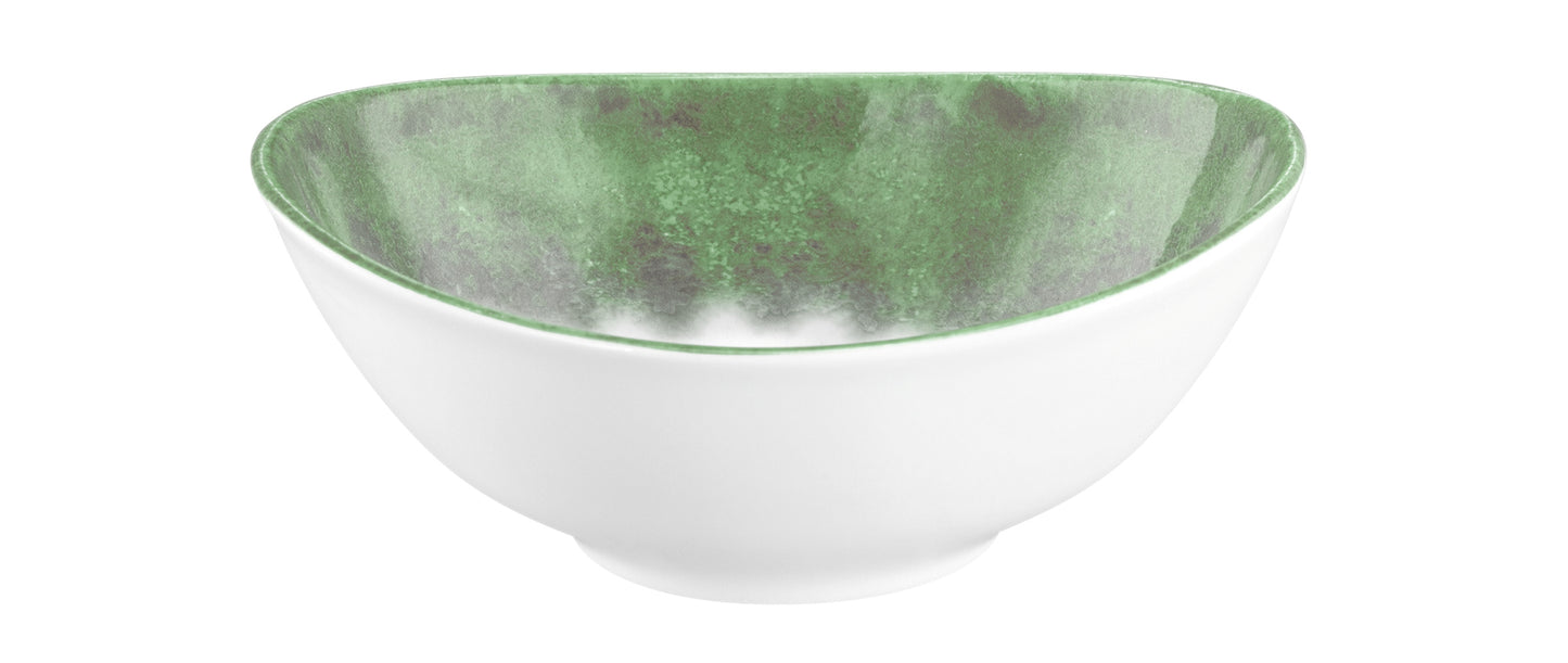 Weiße Schale mit grüner Innenseite