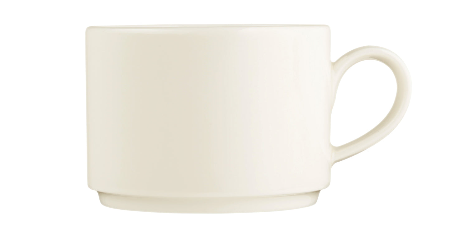 Weiße Tasse aus Porzellan, leer