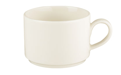 Weiße Tasse aus Porzellan, leer