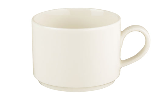 Weiße Tasse aus Porzellan, leer
