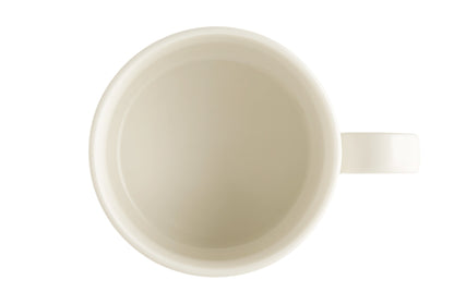 Weiße Tasse aus Porzellan, leer