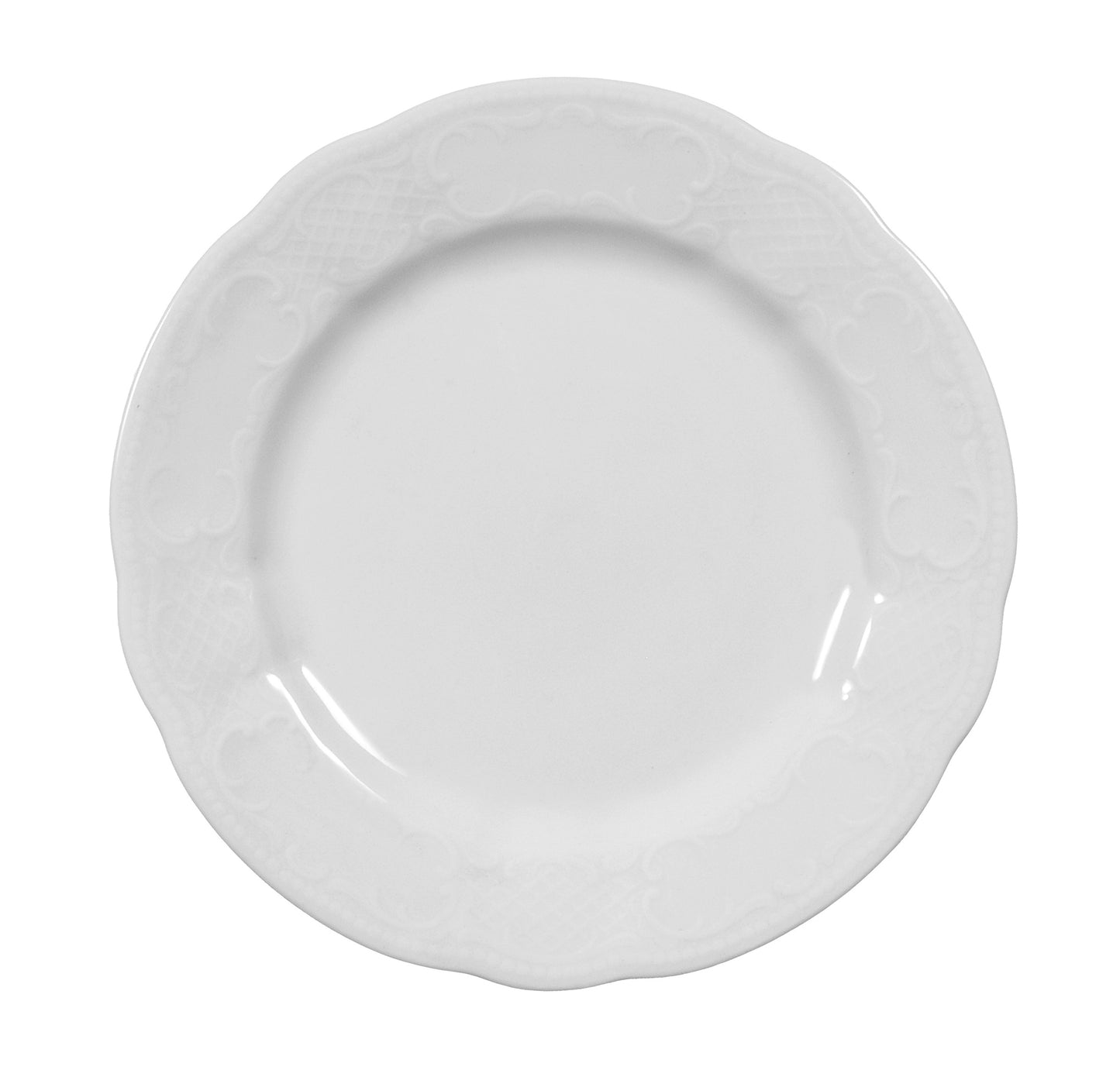 Leerer weißer Porzellanteller, Gastronomiebedarf