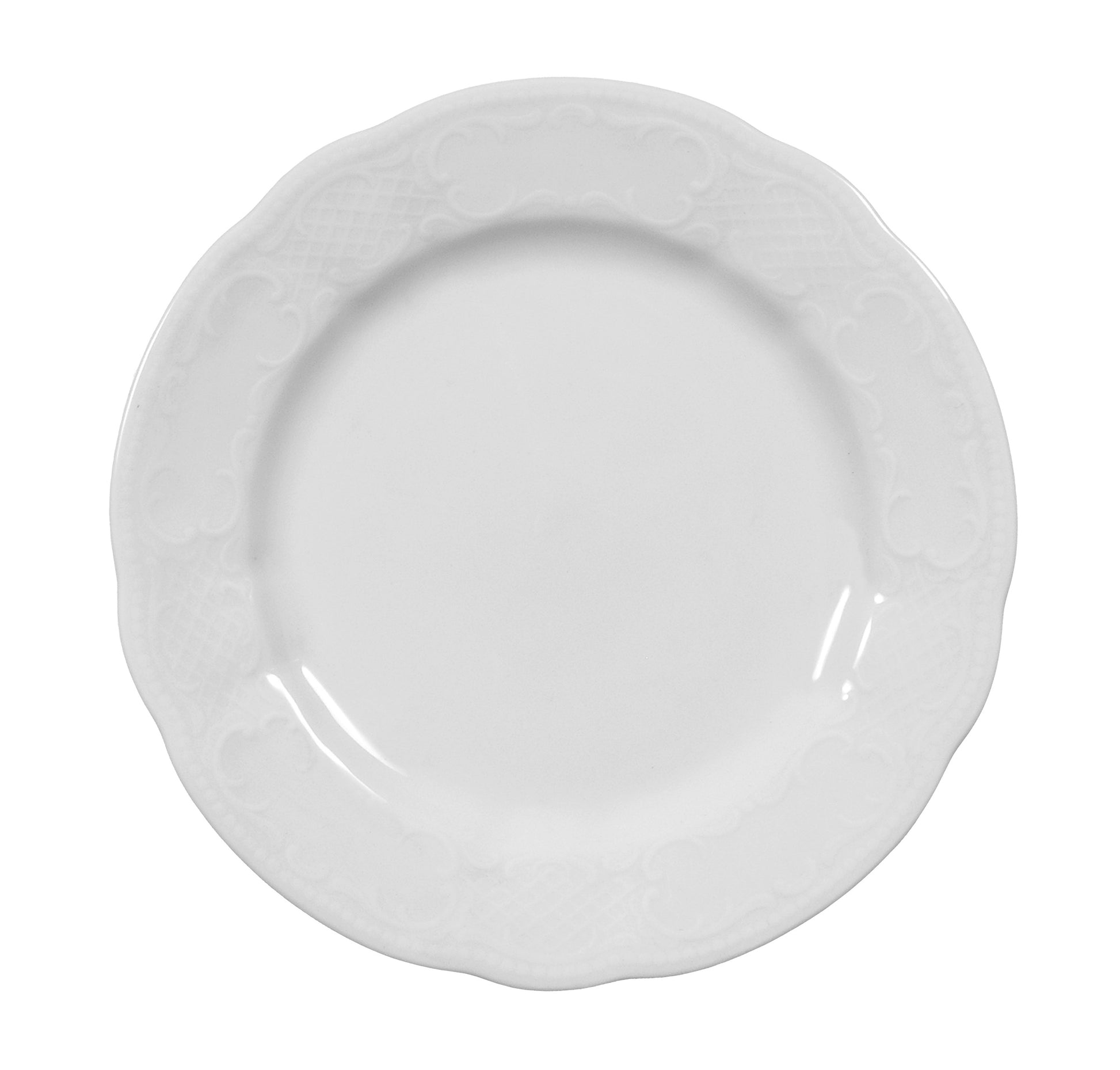 Leerer weißer Porzellanteller, Gastronomiebedarf