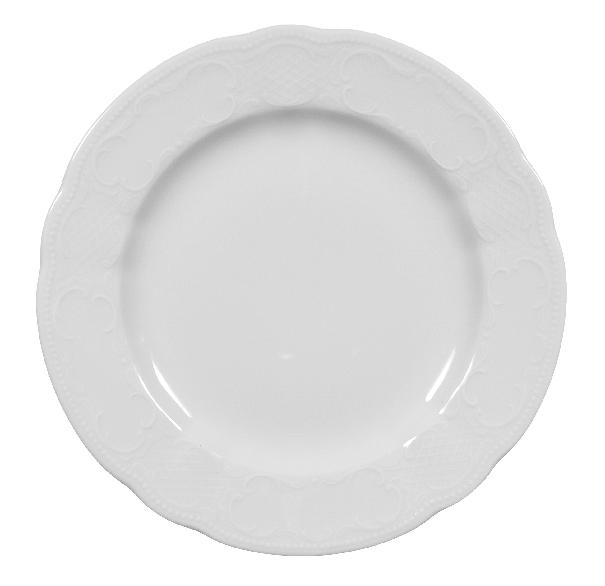 Weißer, leerer Porzellanteller, Gastronomie.